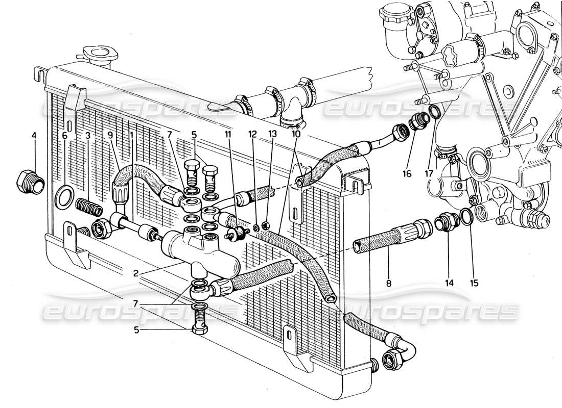 a part diagram from the ferrari 365 gt4 2+2 (1973) parts catalogue
