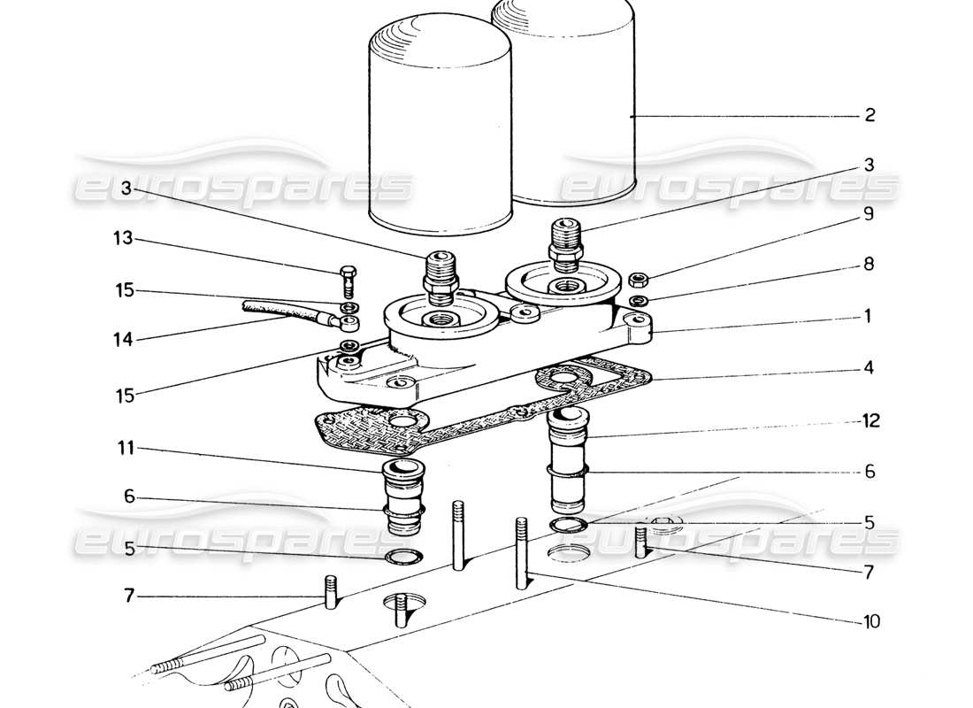 a part diagram from the ferrari 330 and 365 parts catalogue