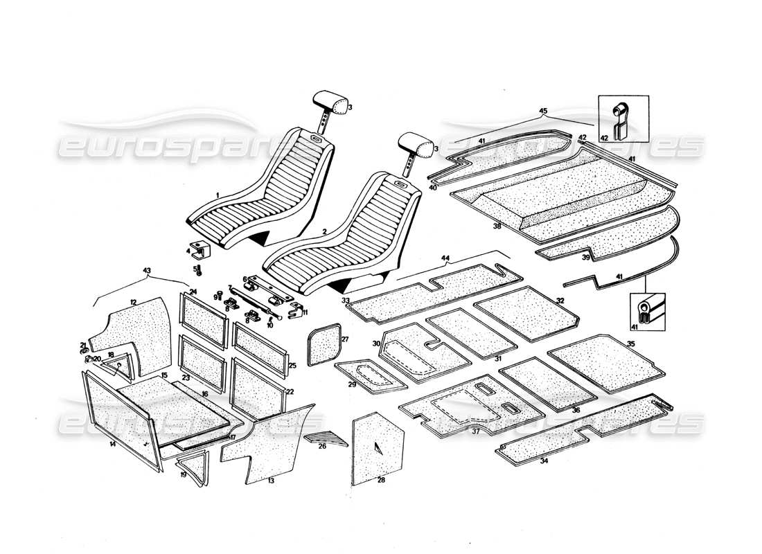 VIEW PARTS DIAGRAMS FROM THE MASERATI BORA PARTS CATALOGUE a part diagram from the maserati bora parts catalogue