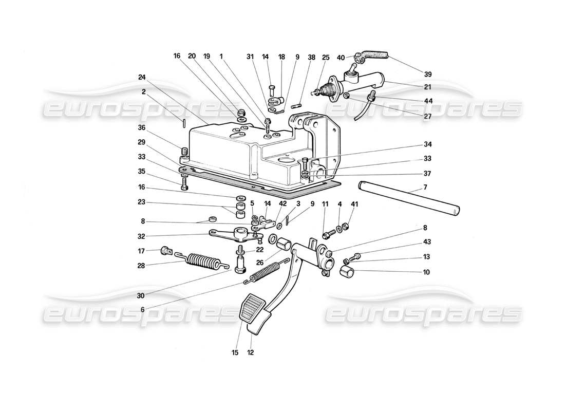 a part diagram from the ferrari testarossa (1987) parts catalogue