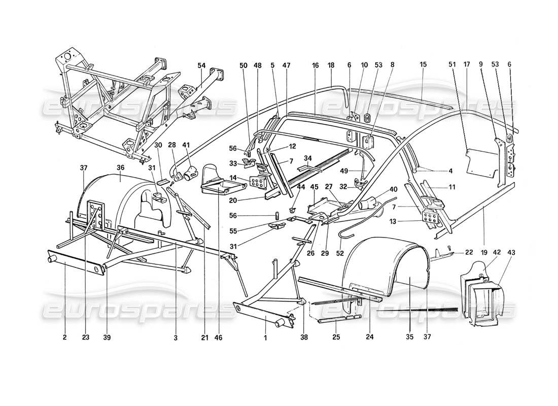 VIEW PARTS DIAGRAMS FROM THE FERRARI 288 PARTS CATALOGUE a part diagram from the ferrari 288 parts catalogue