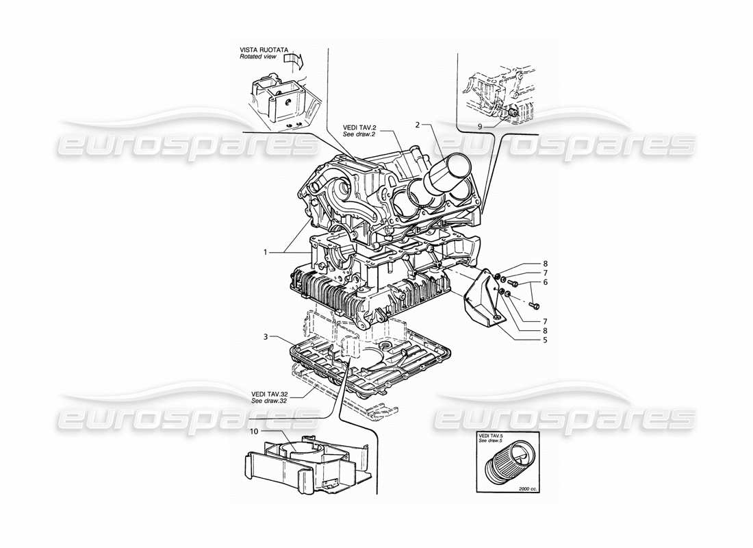 a part diagram from the maserati quattroporte (1996-2001) parts catalogue