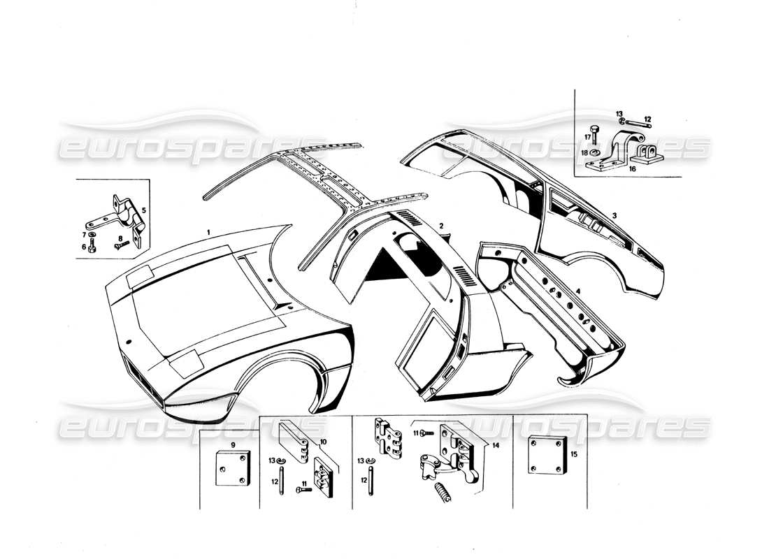 VIEW PARTS DIAGRAMS FROM THE MASERATI BORA PARTS CATALOGUE a part diagram from the maserati bora parts catalogue