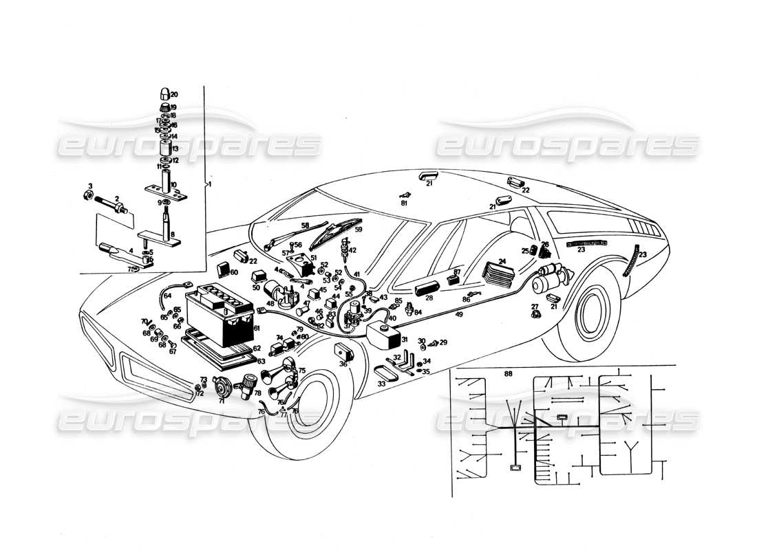 part diagram containing part number gom 52624