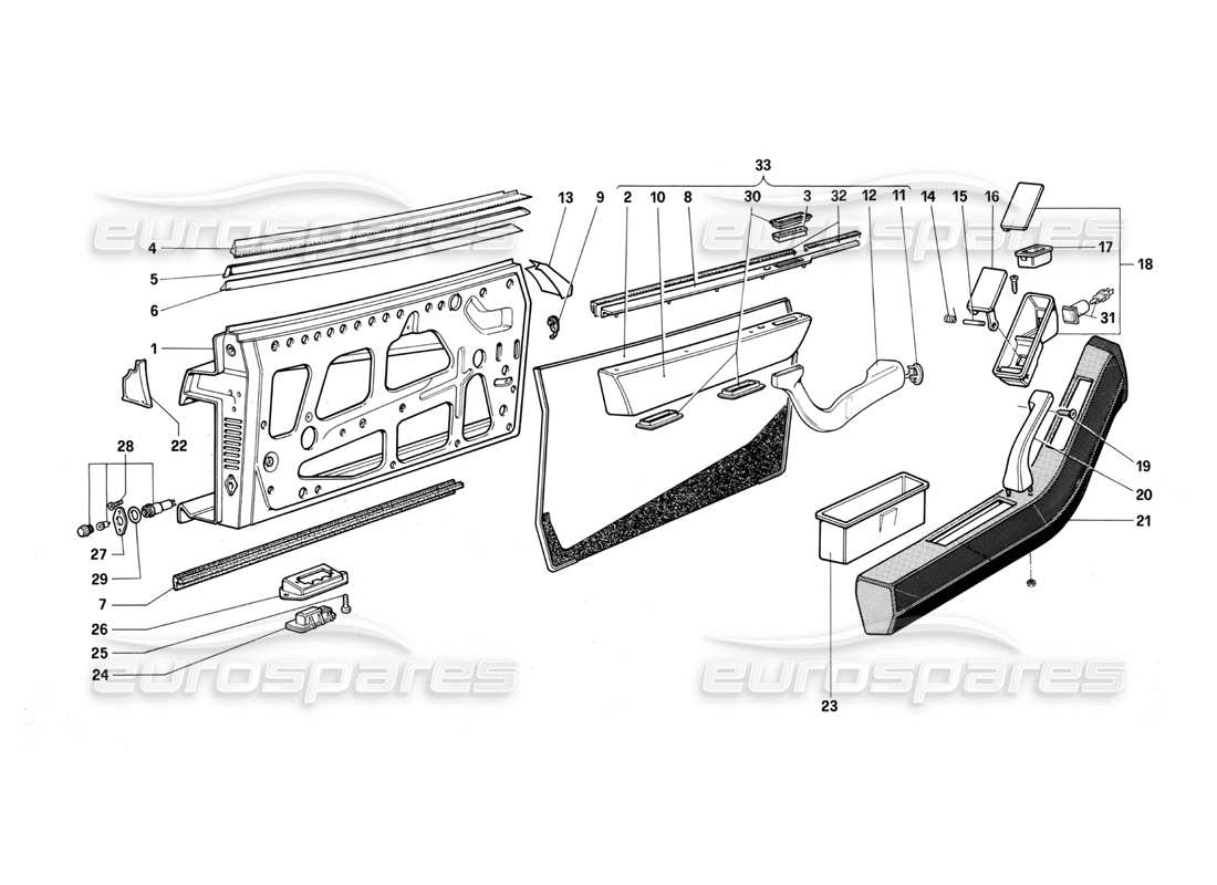 a part diagram from the ferrari testarossa parts catalogue