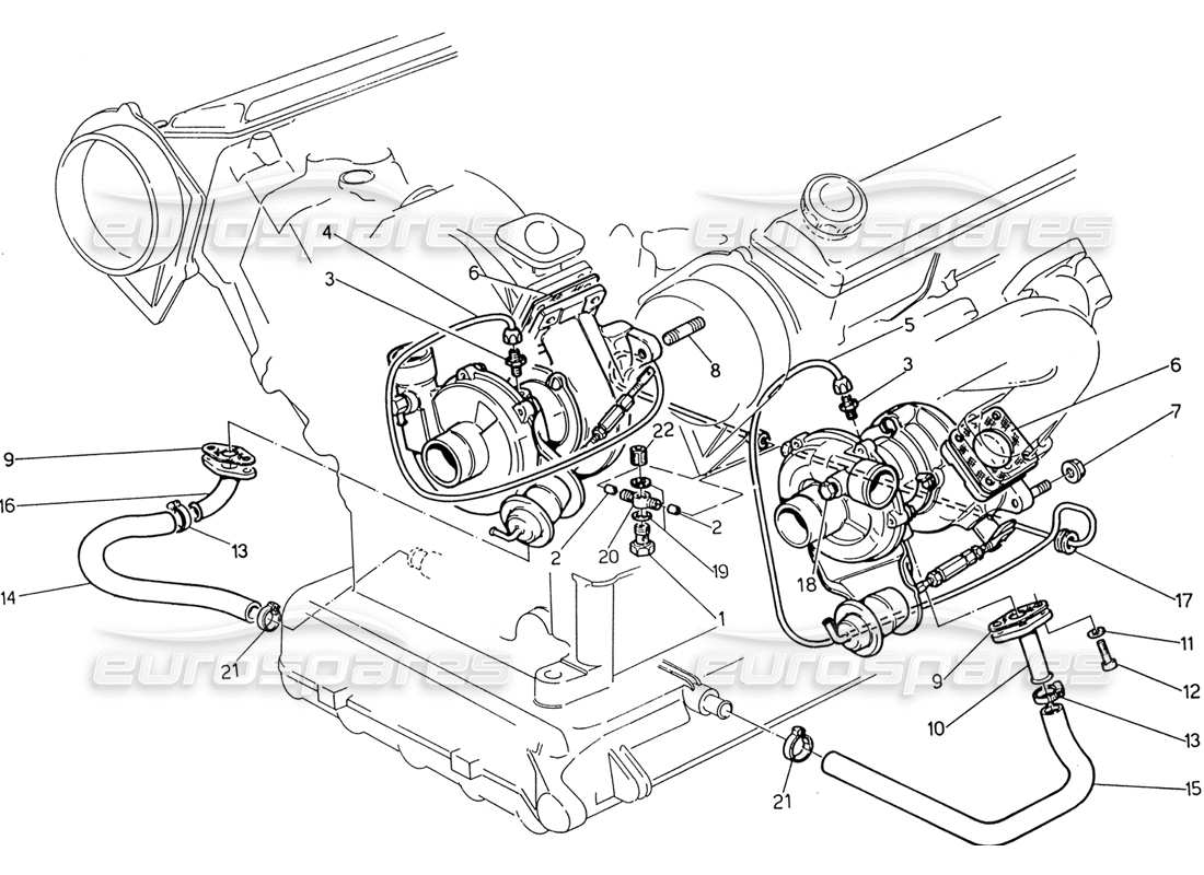 a part diagram from the maserati biturbo (1983-1995) parts catalogue