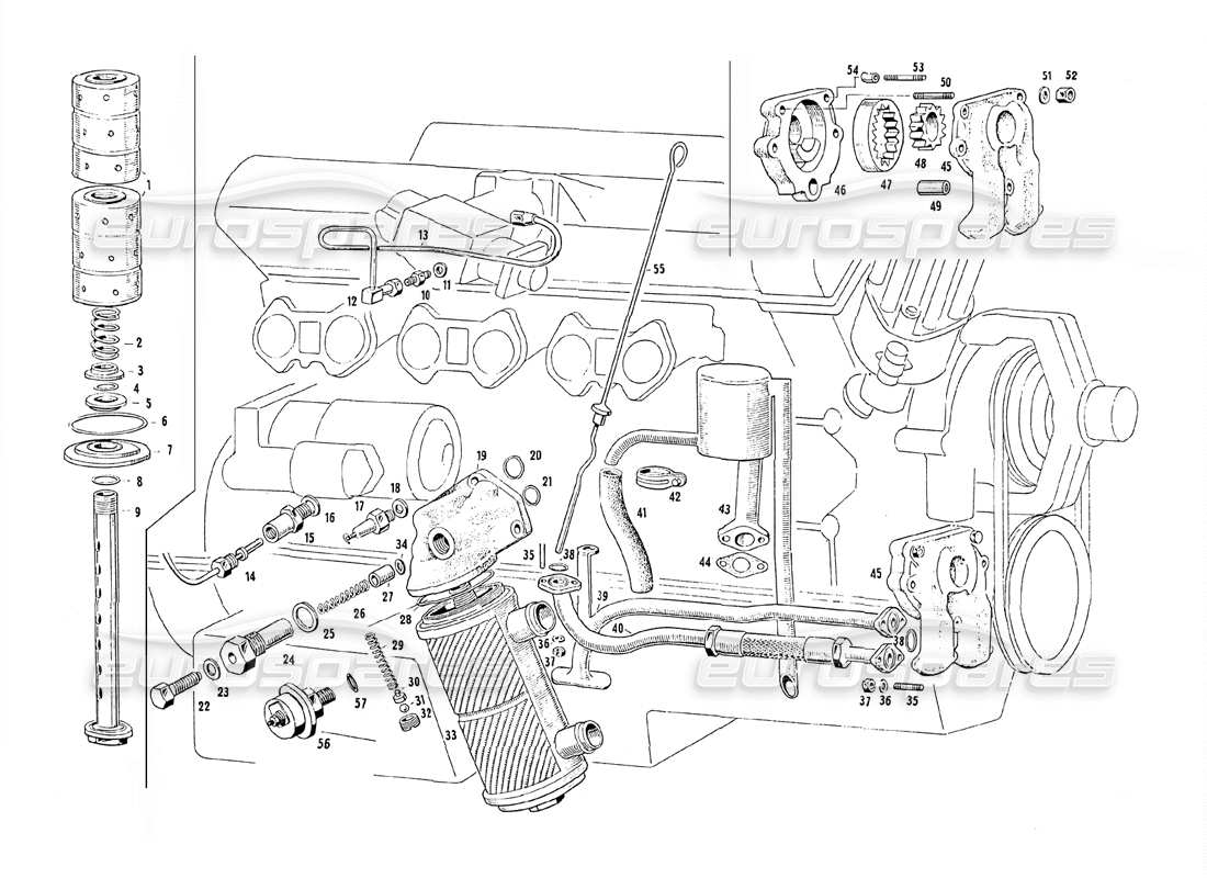 VIEW PARTS DIAGRAMS FROM THE MASERATI MISTRAL PARTS CATALOGUE a part diagram from the maserati mistral parts catalogue