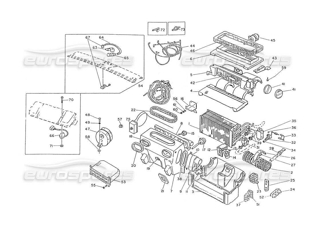 a part diagram from the maserati ghibli (1993-1995) parts catalogue