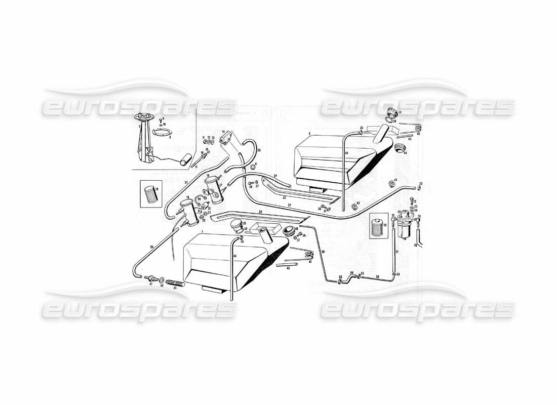VIEW PARTS DIAGRAMS FROM THE MASERATI INDY PARTS CATALOGUE a part diagram from the maserati indy parts catalogue