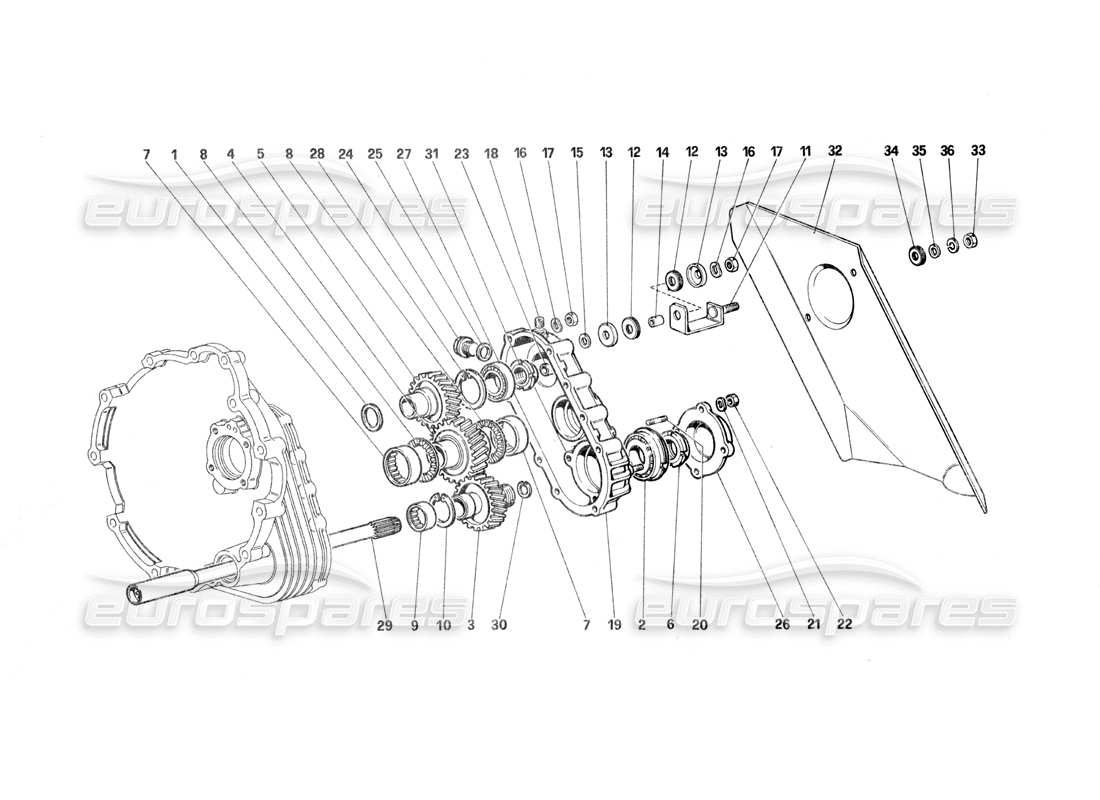 a part diagram from the ferrari testarossa parts catalogue