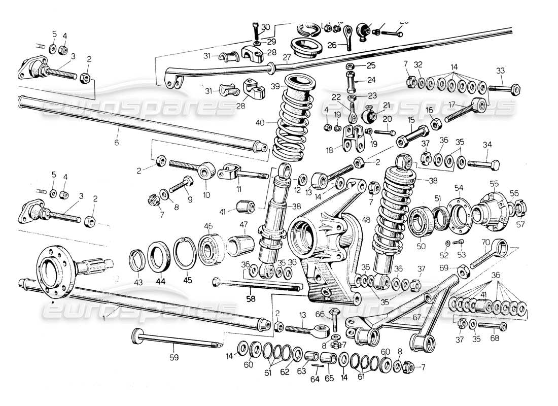 a part diagram from the lamborghini countach parts catalogue