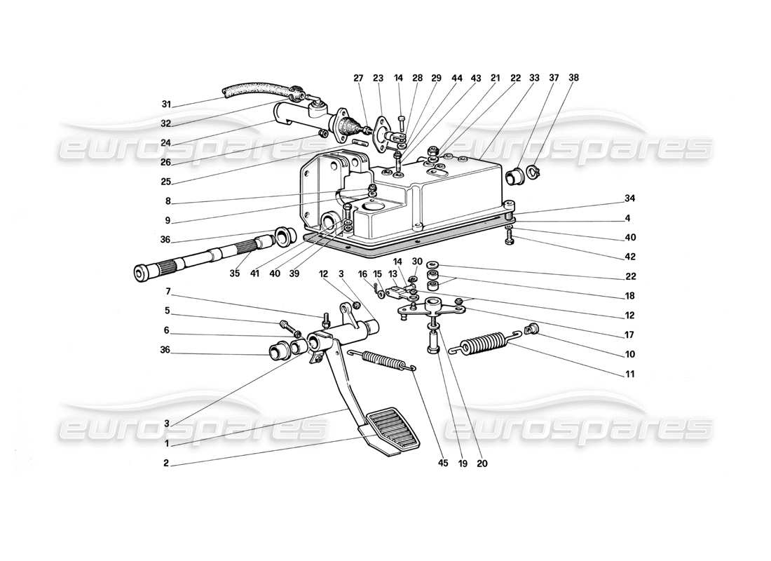 a part diagram from the ferrari testarossa parts catalogue