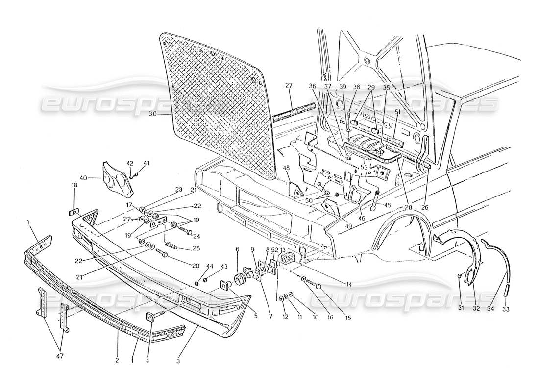 a part diagram from the maserati biturbo (1983-1995) parts catalogue