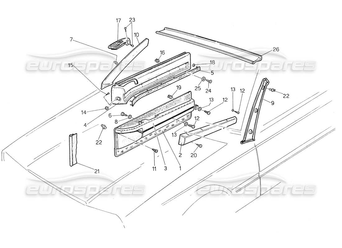 a part diagram from the Maserati Biturbo Spider parts catalogue