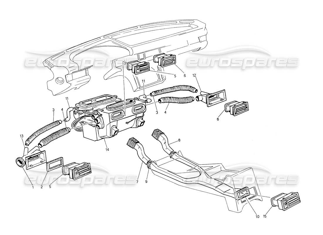 a part diagram from the maserati biturbo (1983-1995) parts catalogue
