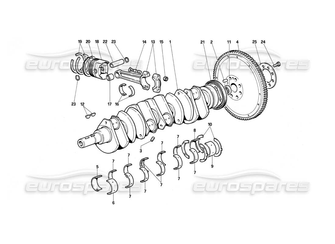 a part diagram from the ferrari testarossa parts catalogue