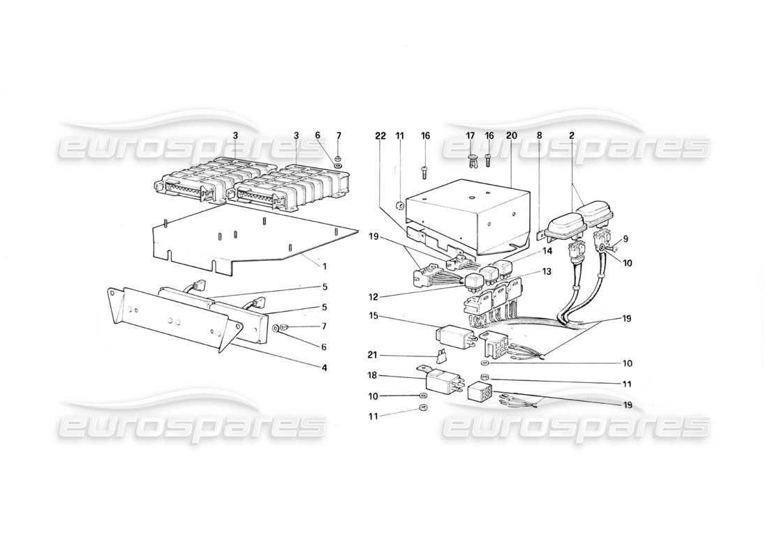 a part diagram from the ferrari testarossa (1987) parts catalogue