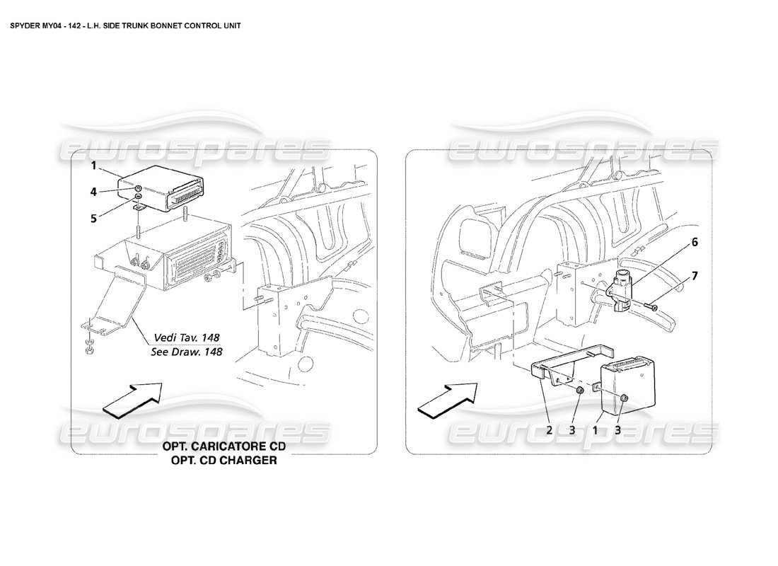 a part diagram from the maserati 4200 spyder (2004) parts catalogue