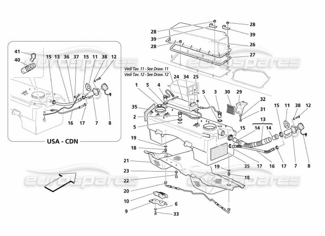 a part diagram from the maserati 4200 spyder (2005) parts catalogue