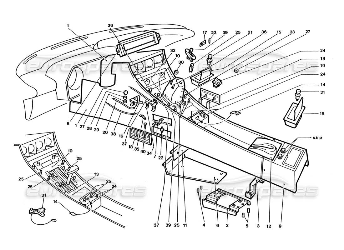 a part diagram from the Ferrari 400 GT / 400i (Coachwork) parts catalogue