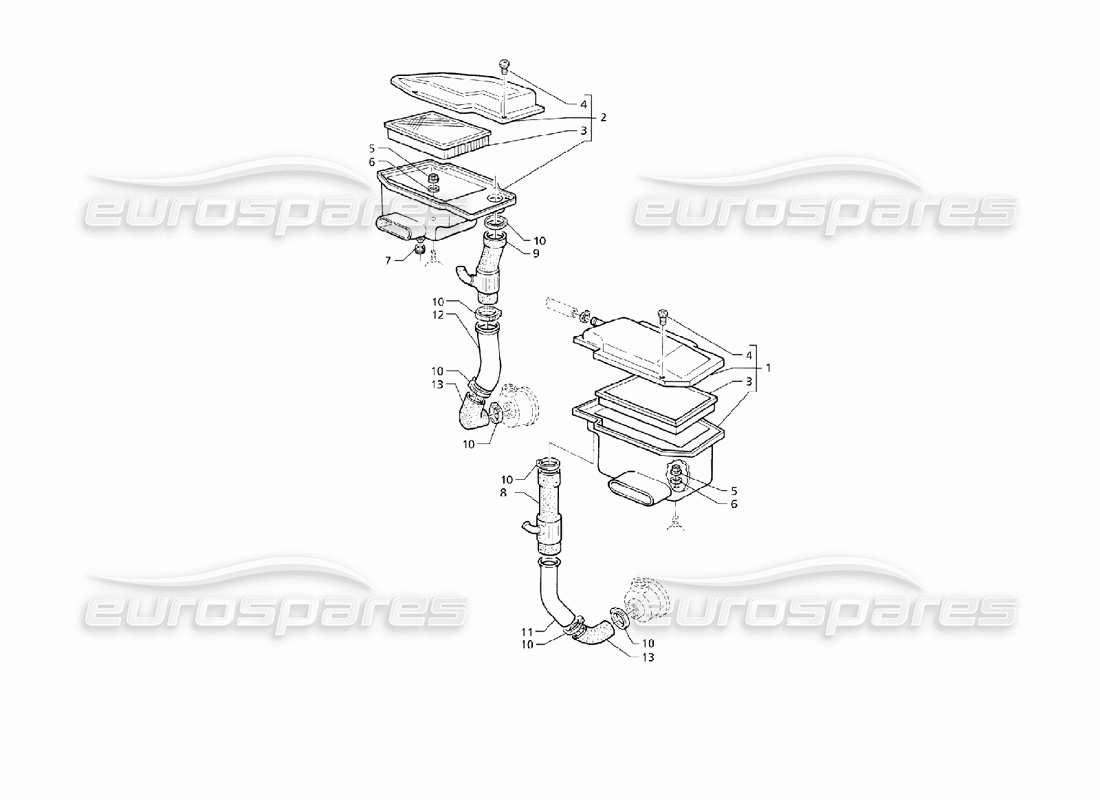 a part diagram from the maserati quattroporte (1996-2001) parts catalogue