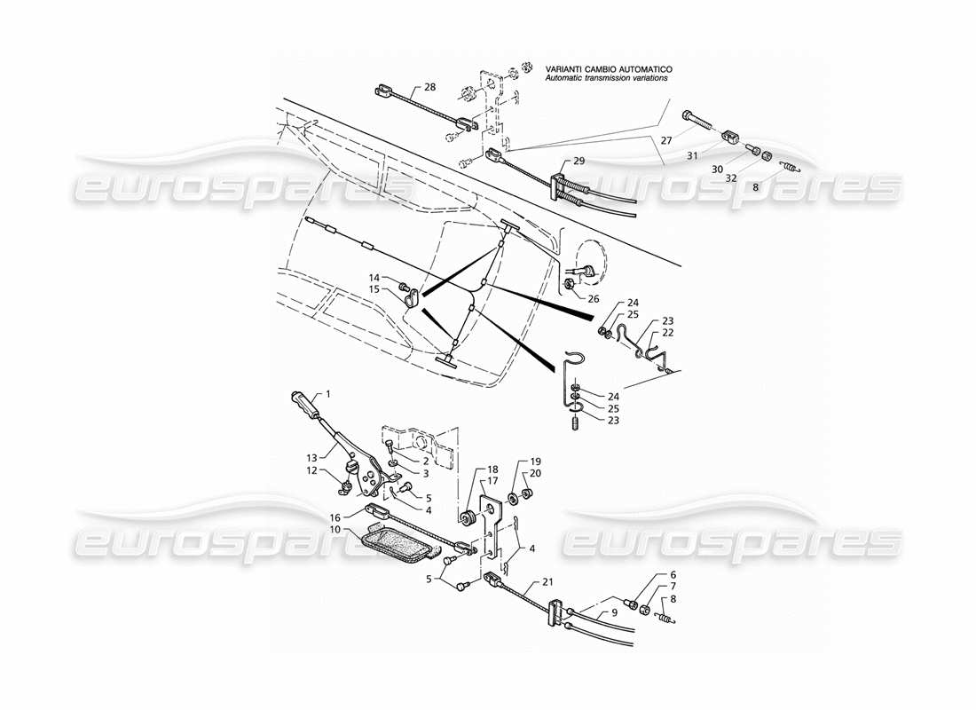 a part diagram from the maserati qtp v8 (1998) parts catalogue