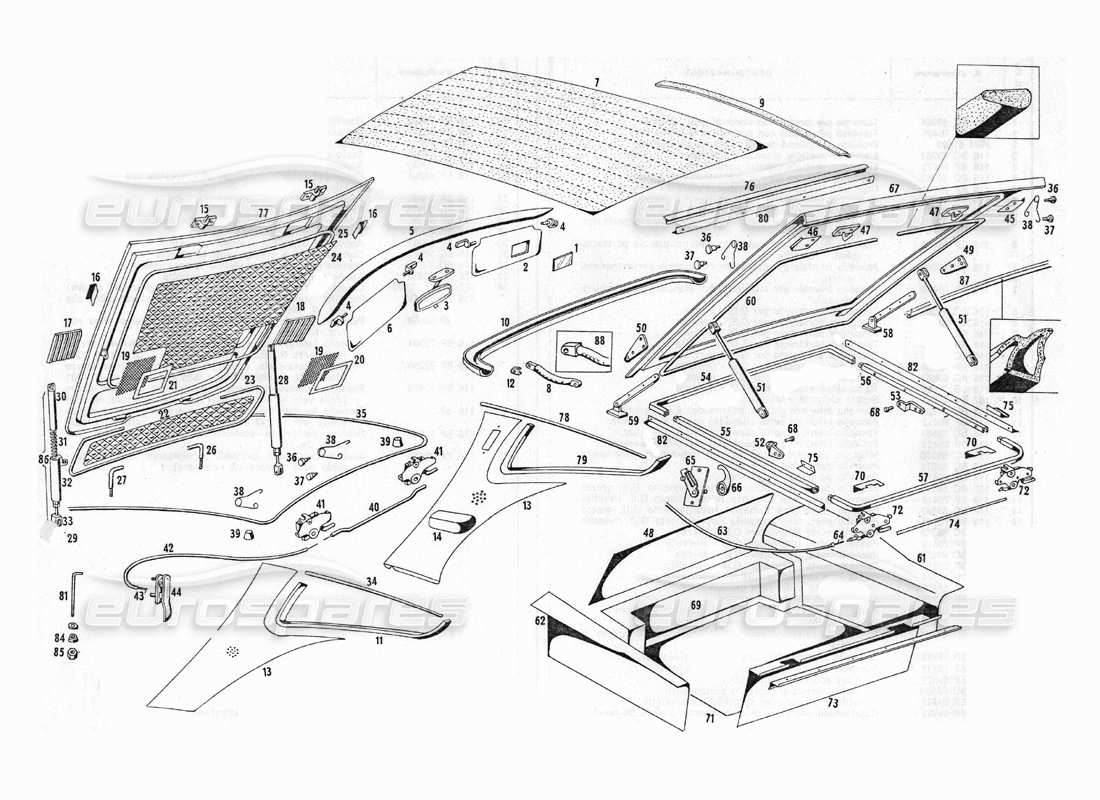 VIEW PARTS DIAGRAMS FROM THE MASERATI INDY PARTS CATALOGUE a part diagram from the maserati indy parts catalogue