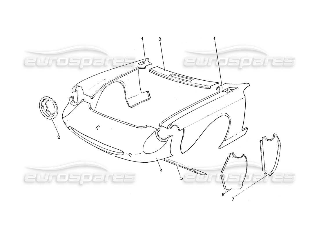 a part diagram from the Ferrari 365 GT 2+2 (Coachwork) parts catalogue