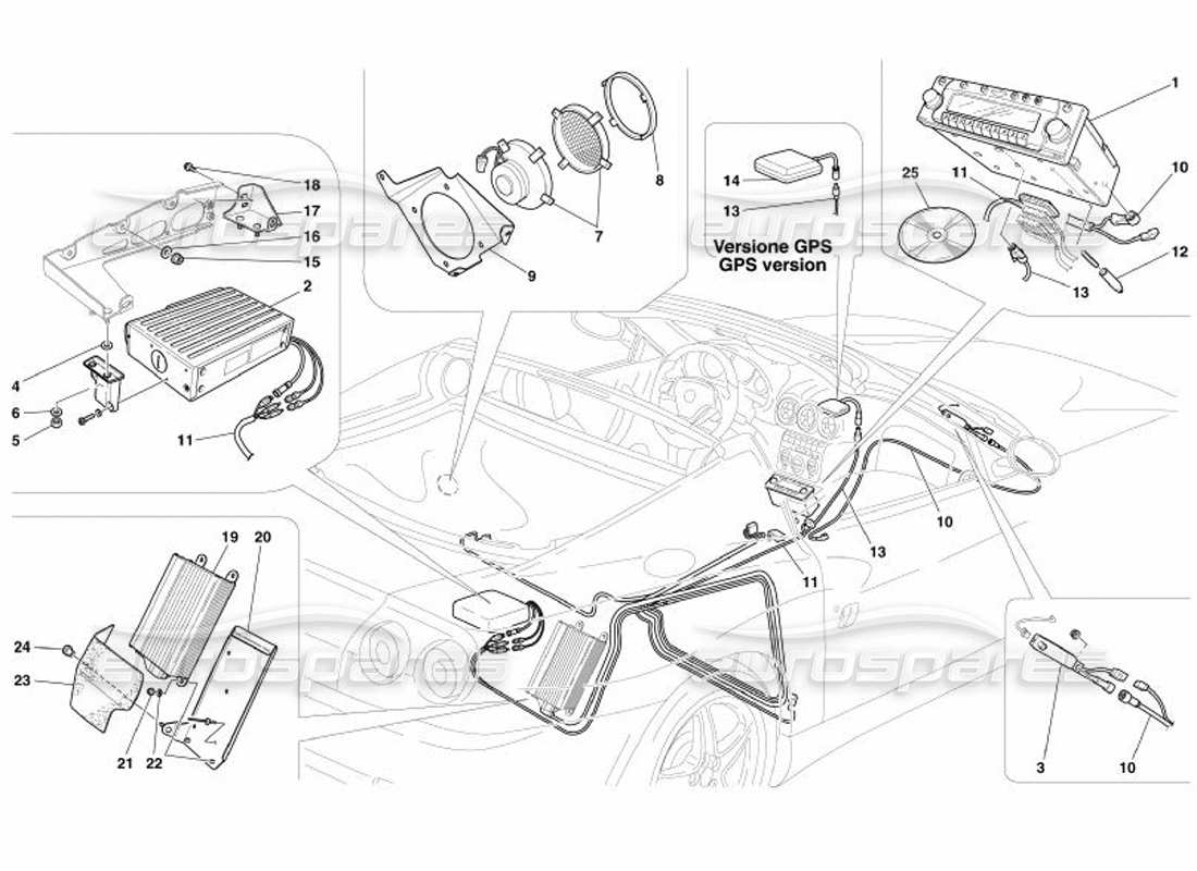 VIEW PARTS DIAGRAMS FROM THE FERRARI 575 PARTS CATALOGUE a part diagram from the ferrari 575 parts catalogue