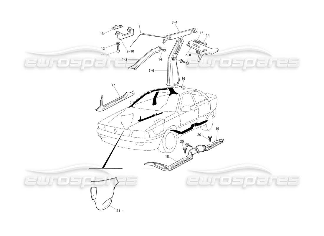 a part diagram from the maserati quattroporte (1996-2001) parts catalogue