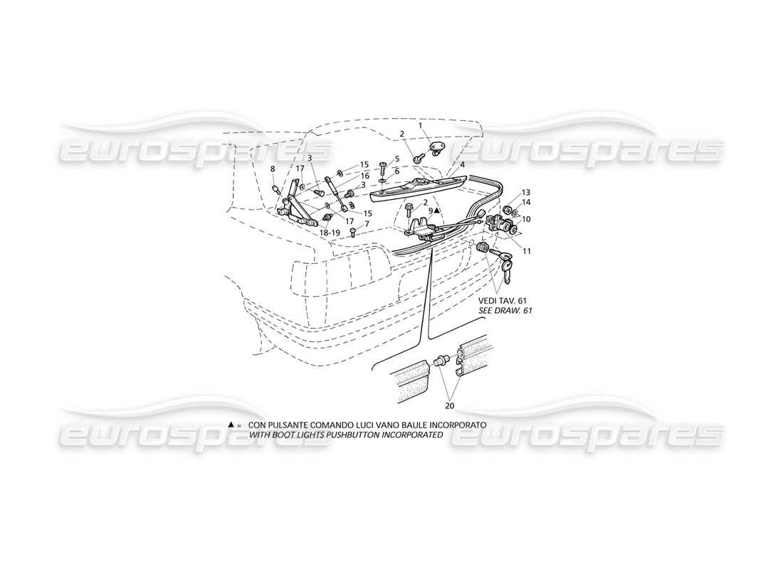 a part diagram from the maserati quattroporte (1996-2001) parts catalogue