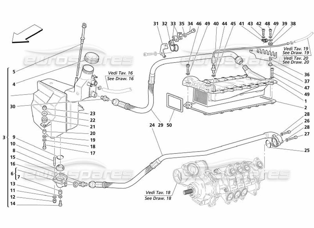 a part diagram from the maserati 4200 spyder (2005) parts catalogue