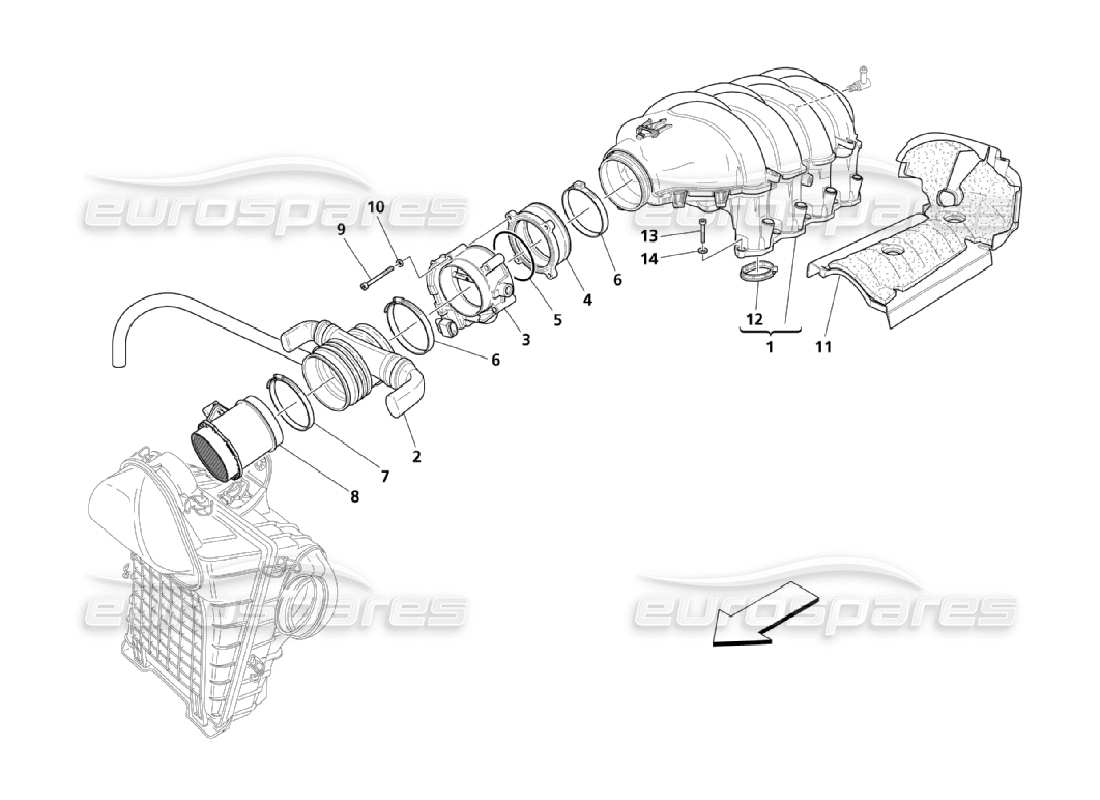 a part diagram from the maserati quattroporte m139 (2005-2013) parts catalogue