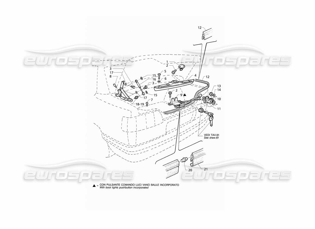 a part diagram from the maserati quattroporte (1996-2001) parts catalogue