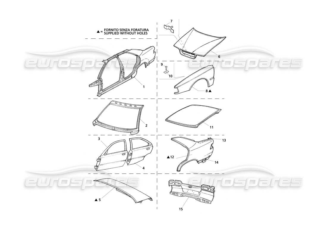 a part diagram from the maserati quattroporte (1996-2001) parts catalogue