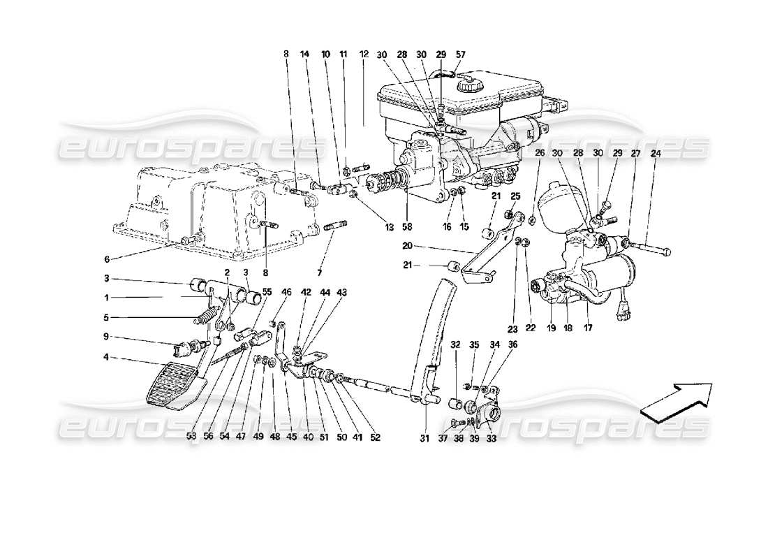 a part diagram from the ferrari mondial parts catalogue