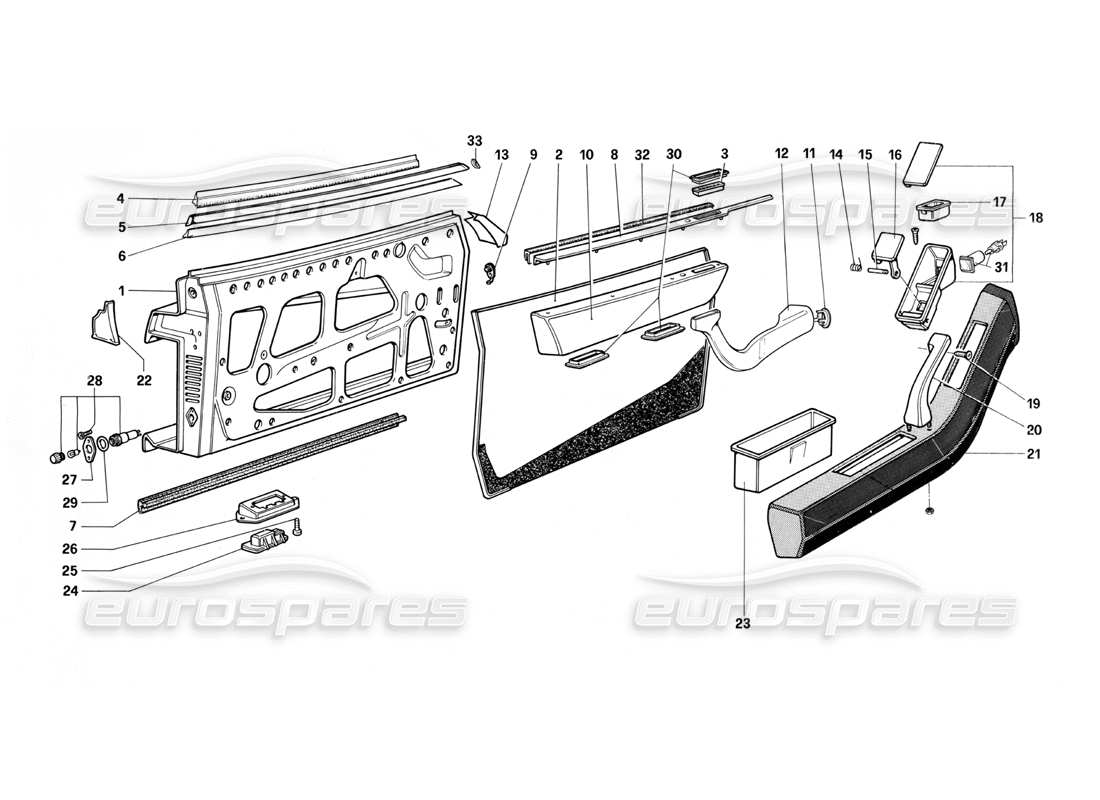 a part diagram from the ferrari testarossa parts catalogue