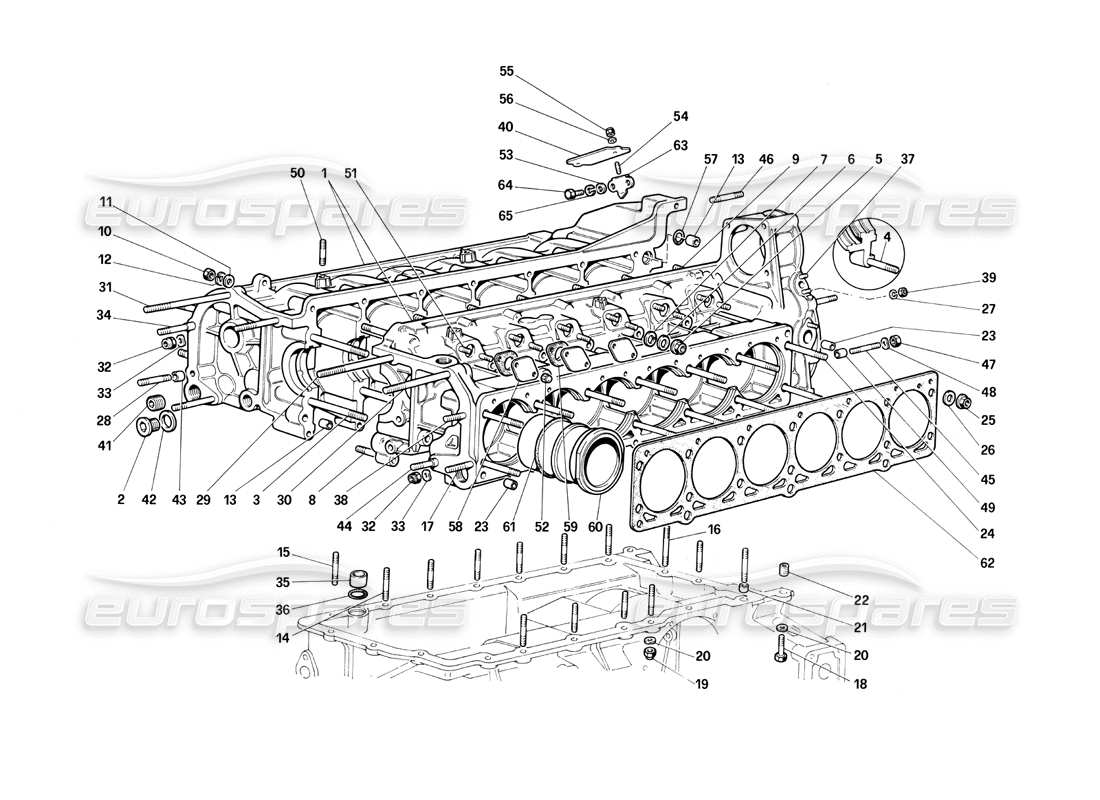 VIEW PARTS DIAGRAMS FROM THE FERRARI TESTAROSSA PARTS CATALOGUE a part diagram from the ferrari testarossa parts catalogue