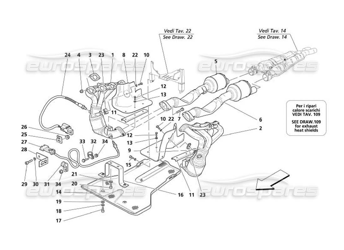 a part diagram from the Maserati 4200 Gransport (2005) parts catalogue