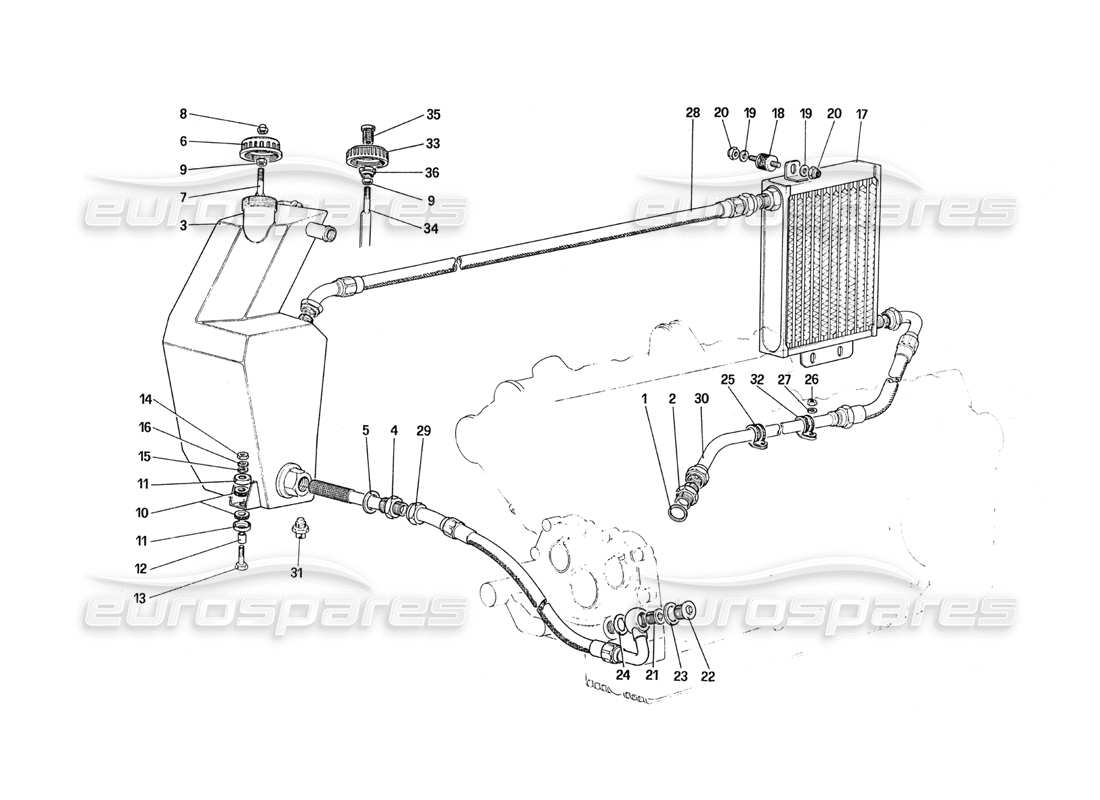 a part diagram from the ferrari 288 gto parts catalogue