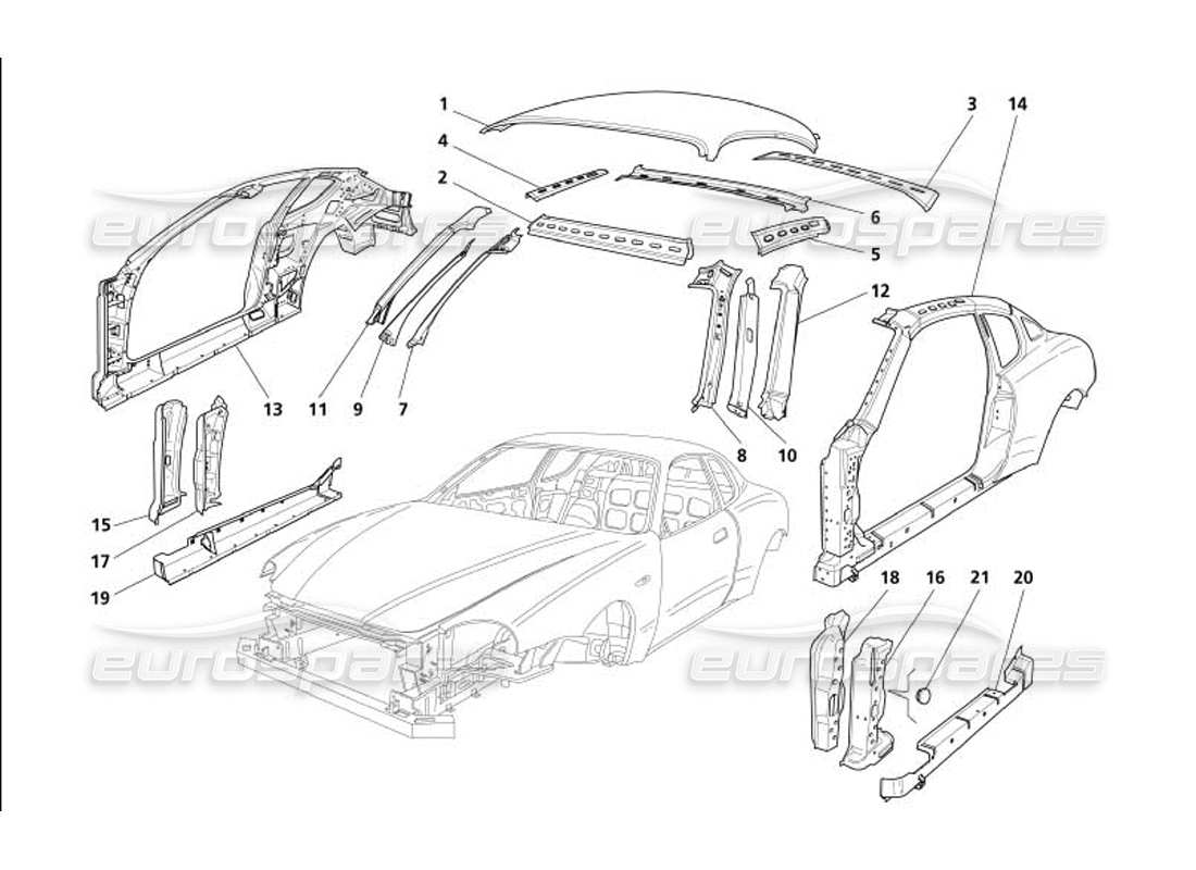 a part diagram from the maserati 4200 parts catalogue