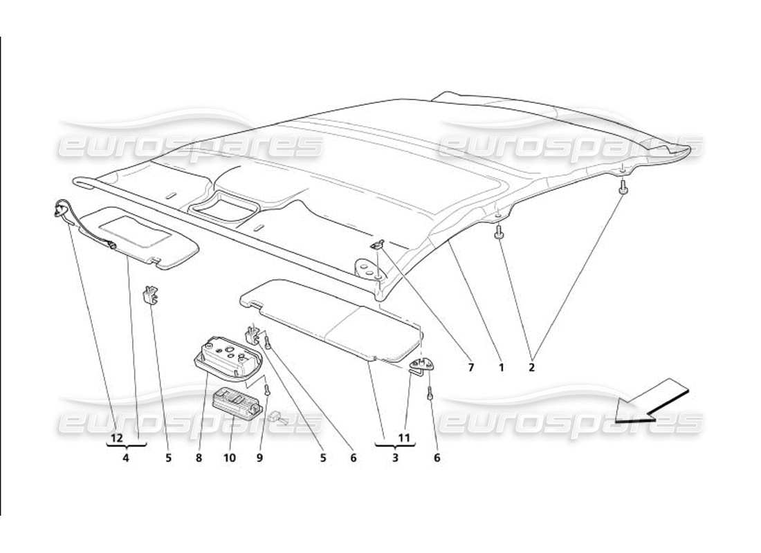 a part diagram from the Maserati 4200 Gransport (2005) parts catalogue