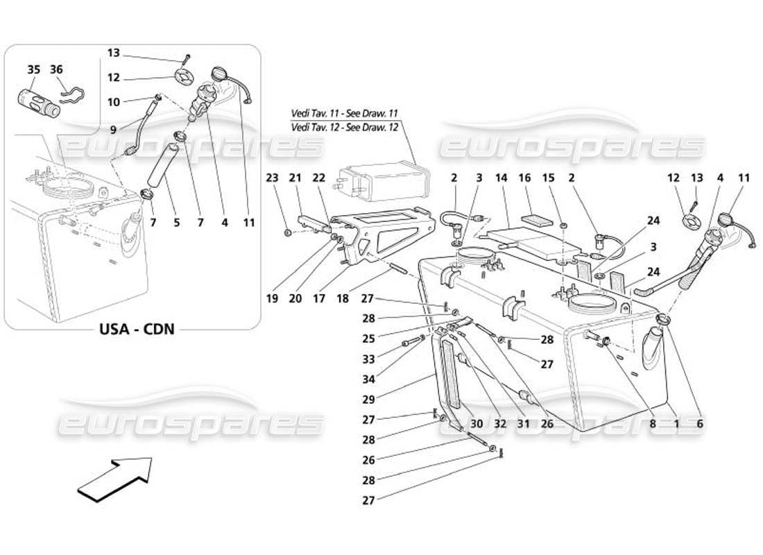 a part diagram from the maserati 4200 parts catalogue
