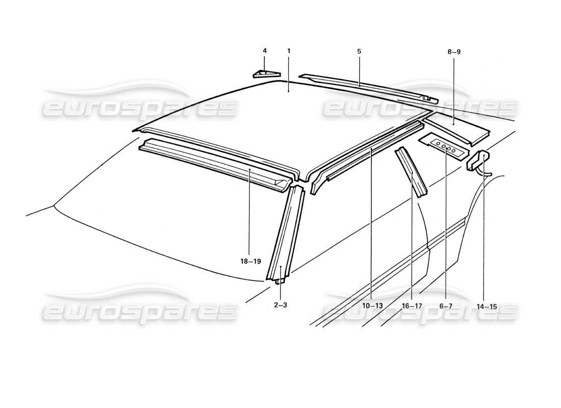 a part diagram from the ferrari 412 (coachwork) parts catalogue