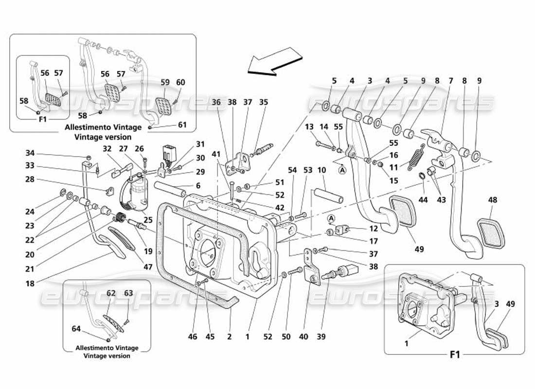 a part diagram from the Maserati 4200 Spyder (2005) parts catalogue