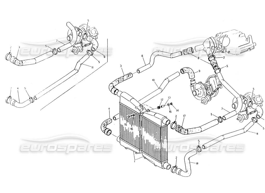 a part diagram from the maserati biturbo (1983-1995) parts catalogue