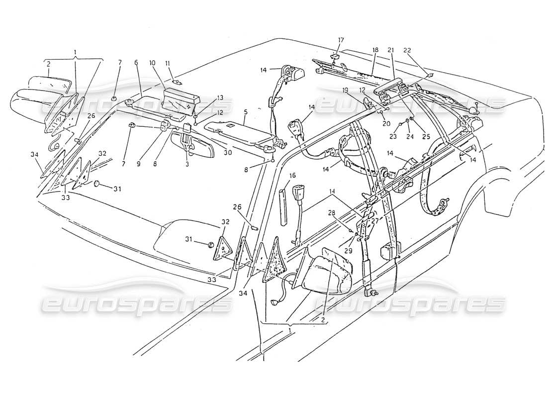 a part diagram from the maserati biturbo (1983-1995) parts catalogue