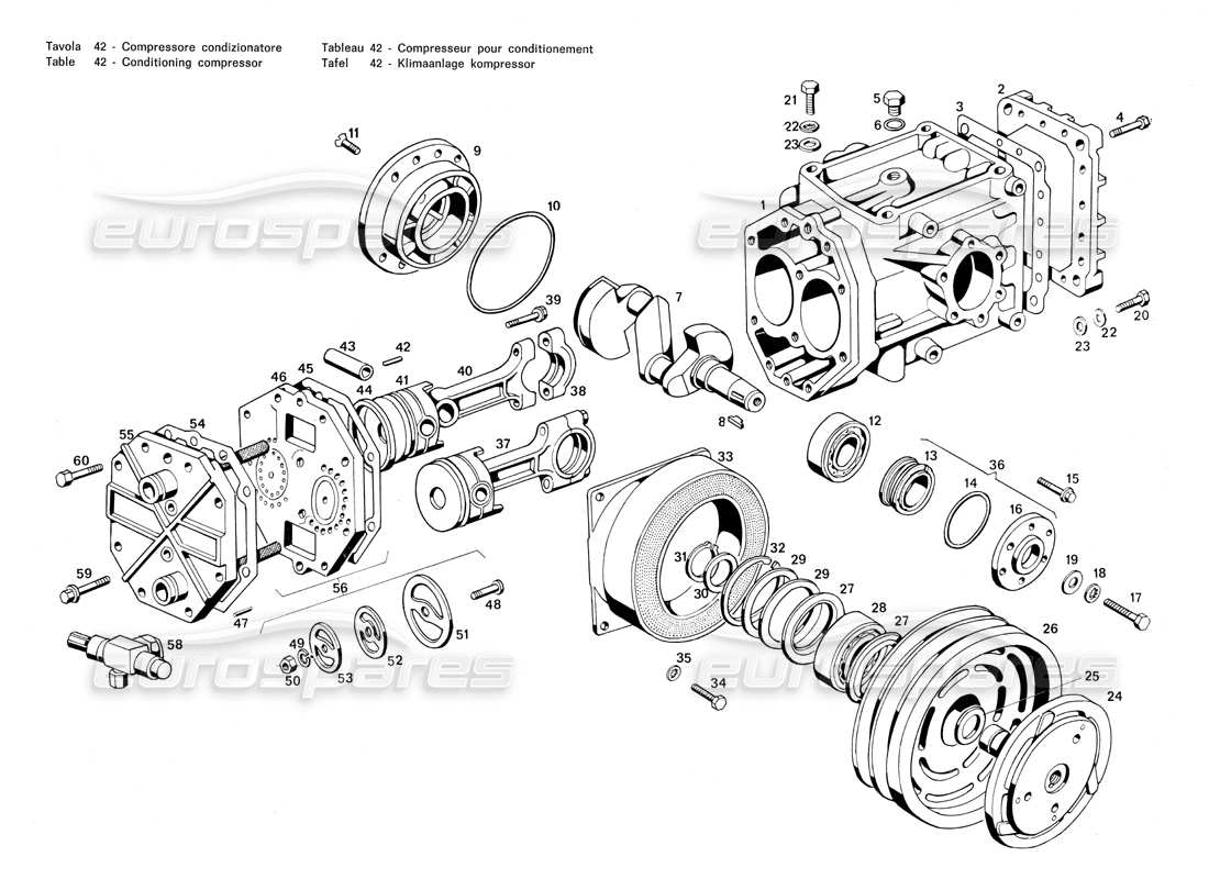 VIEW PARTS DIAGRAMS FROM THE MASERATI MERAK PARTS CATALOGUE a part diagram from the maserati merak parts catalogue