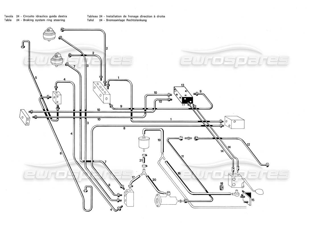 VIEW PARTS DIAGRAMS FROM THE MASERATI MERAK PARTS CATALOGUE a part diagram from the maserati merak parts catalogue