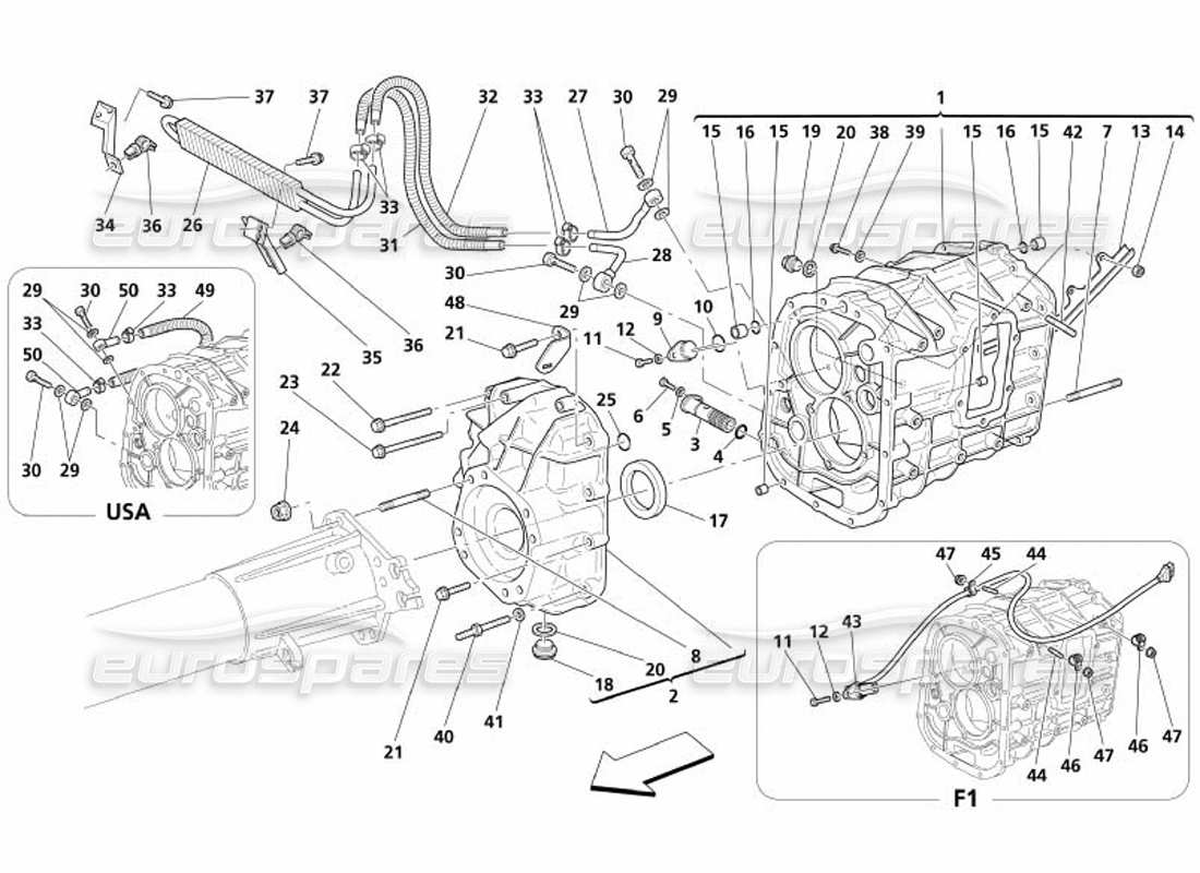 a part diagram from the maserati 4200 spyder (2005) parts catalogue